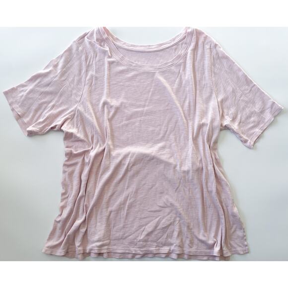 Women's J. Jill Scoop Neck Short Sleeve Tee Pink Pima Cotton Size 2X - Picture 3 of 7